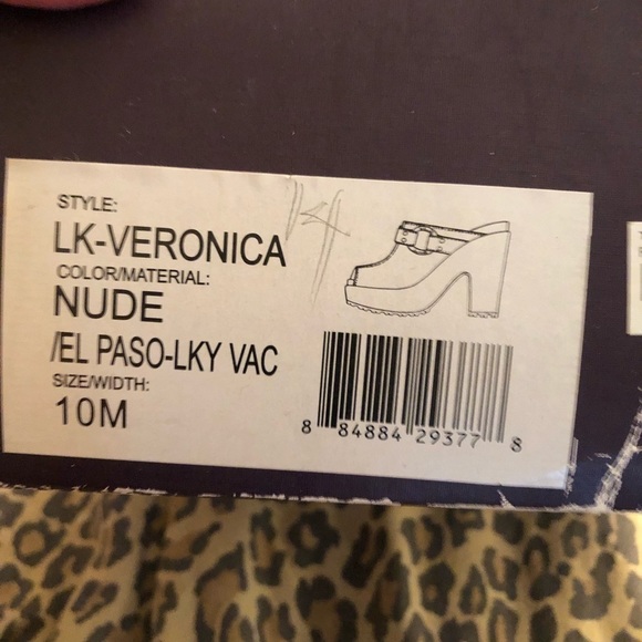 Lucky Brand size 10  tan leather open toe  platform slides leather heel - Picture 11 of 11